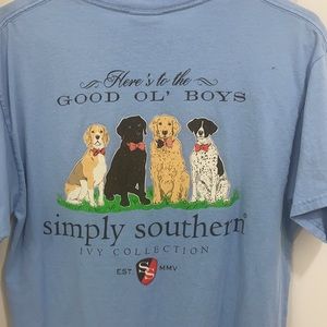 Soft blue simply southern tshirt 🐶🤵🏻‍♂️🇺🇸